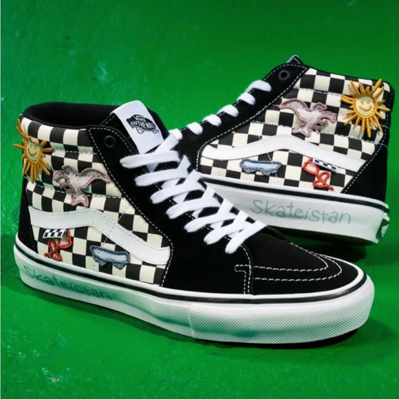 VANS X SKATEISTAN limited edition collab  pro skate shoes mens or womens sk8-hi - Picture 12 of 16